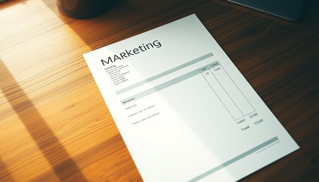 Sample invoice for marketing professionals