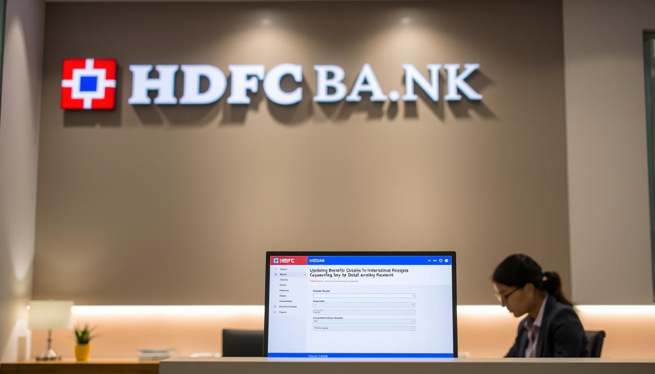 How to update beneficiary details for international receipts in HDFC Bank